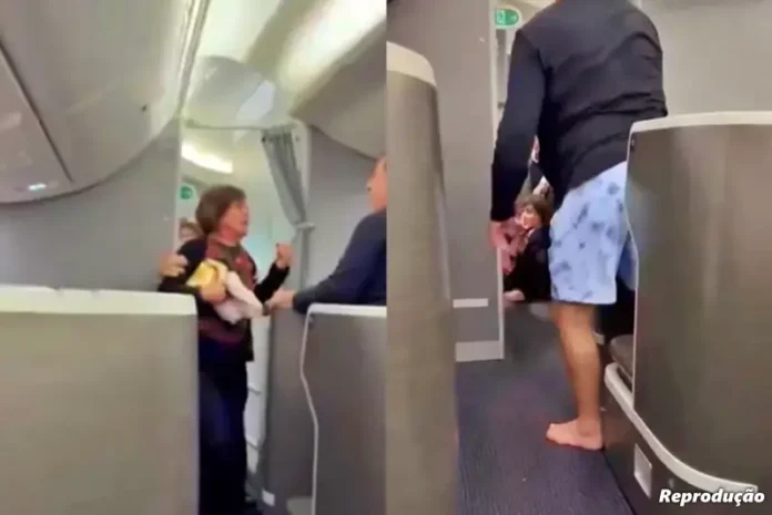 brasileira-contida-voo-american-airlines