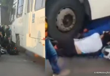 Motociclista tem perna amputada após colisão com ônibus em Manaus